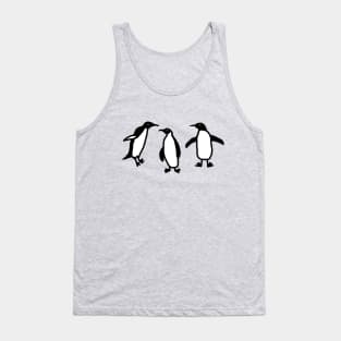 Cute Animals Doodle of Dancing Penguins Tank Top